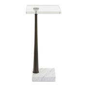 Pelton - Marble Glass Drink Table - Bronze / White