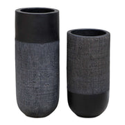 Woven - Shadow Vases (Set of 2) - Black