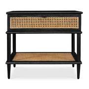 Coast - Rattan Side Table - Black / Woodtone