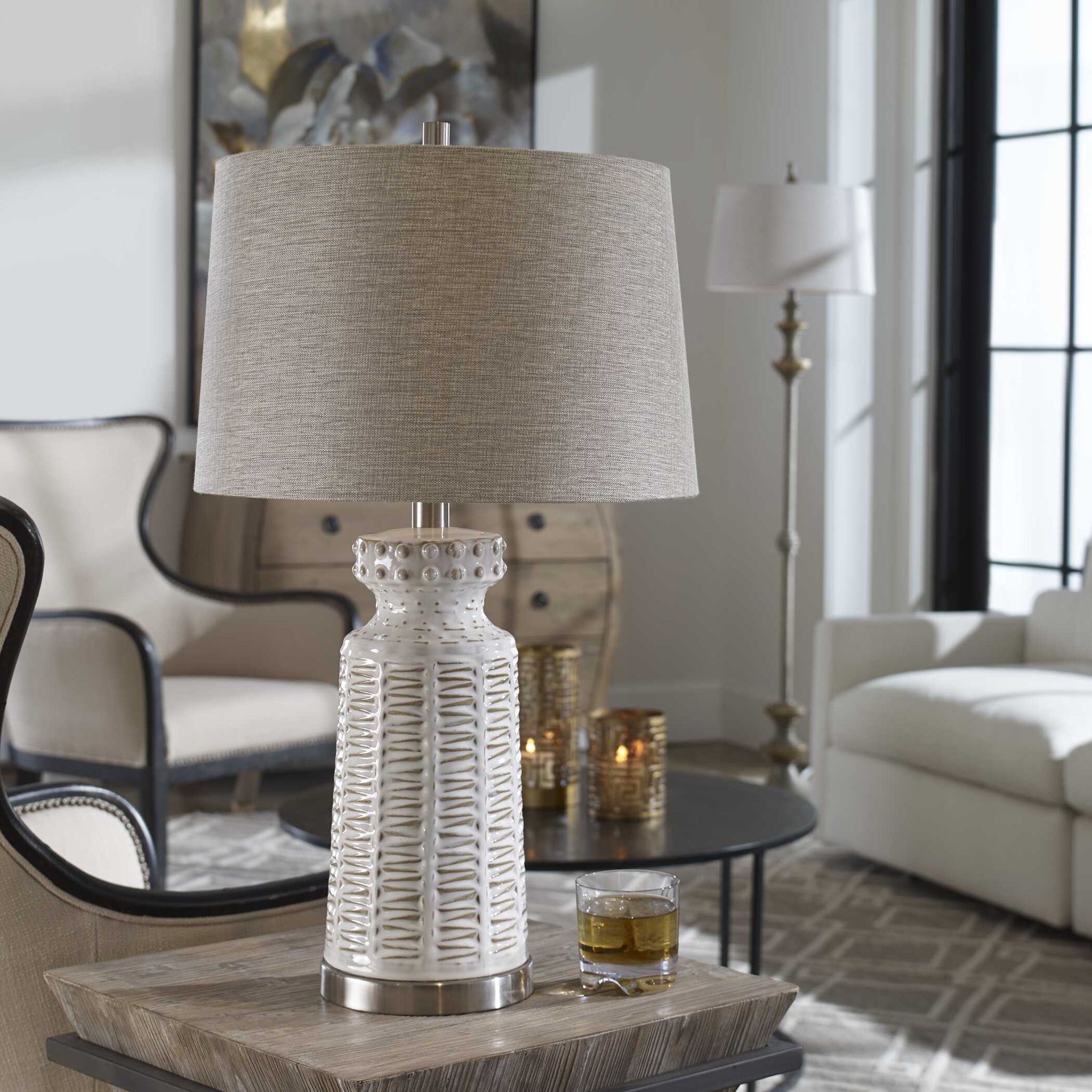 Kansa - Table Lamp - Distressed White