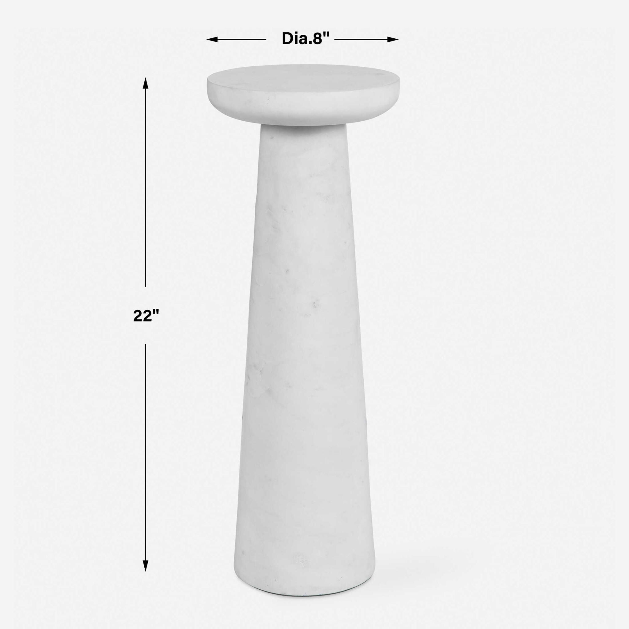 Lirra - Marble Drink Table - White
