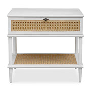 Coast - Rattan Side Table - White / Woodtone