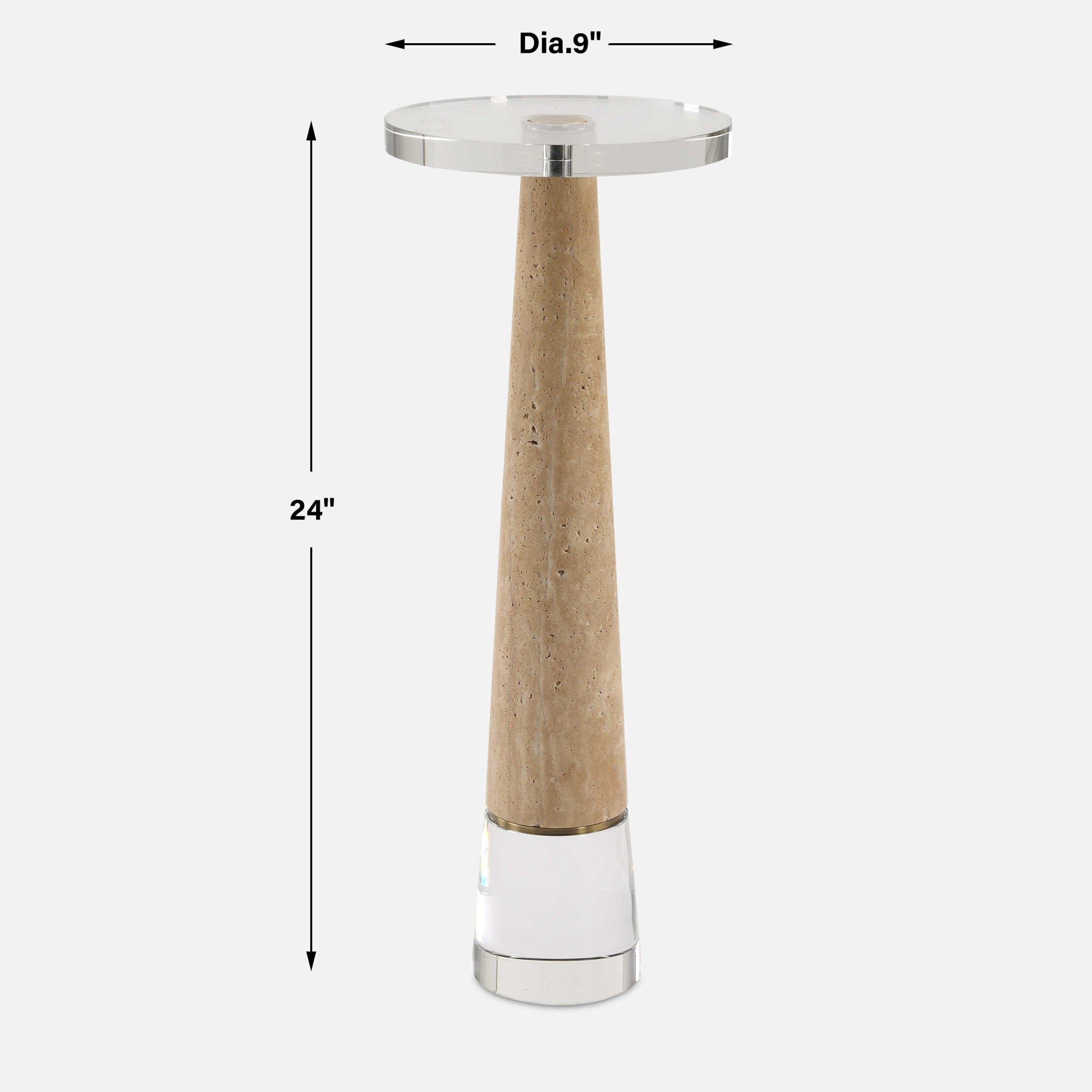 Niari - Travertine Drink Table - Light Brown