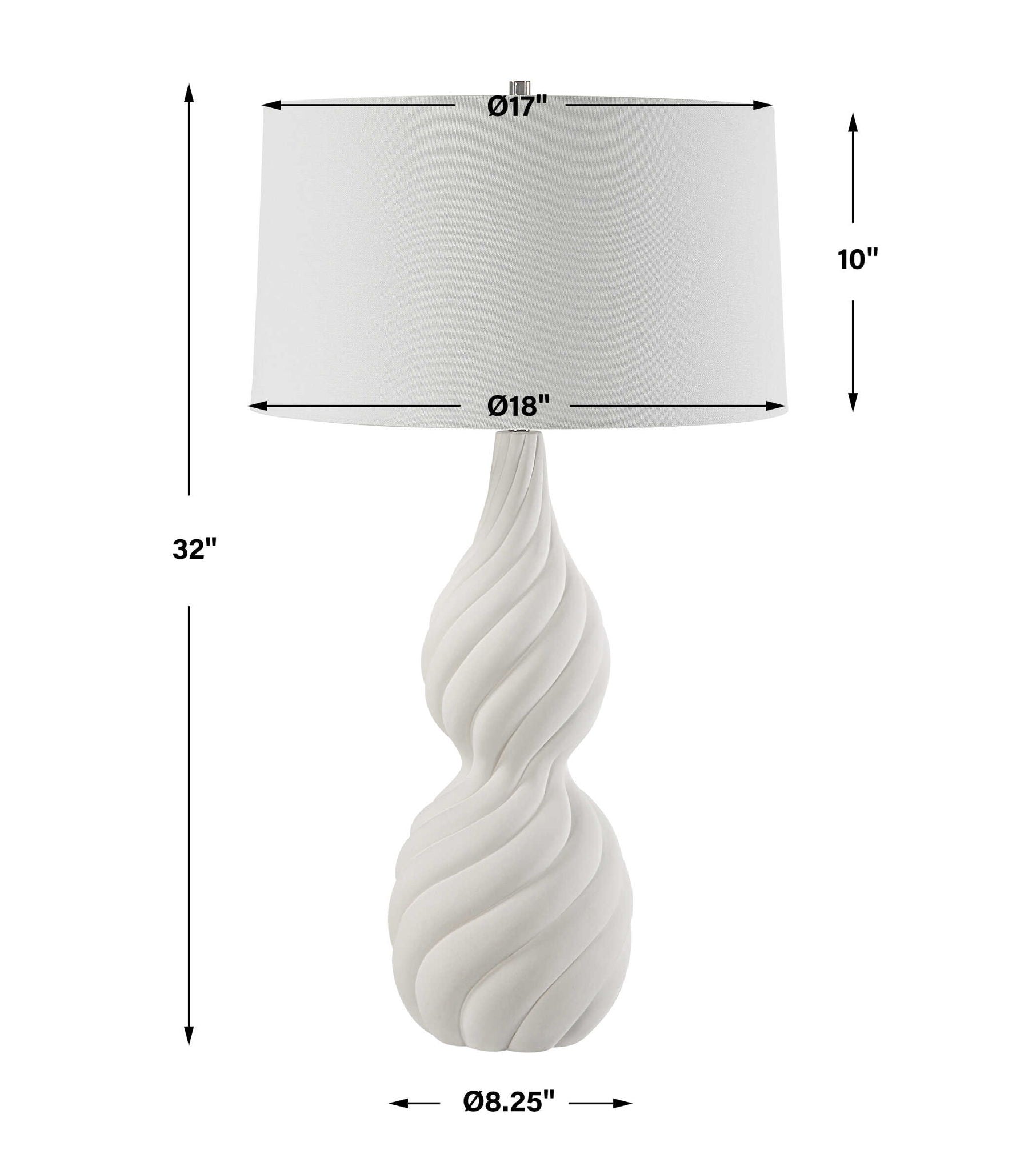Twisted Swirl - Table Lamp - White