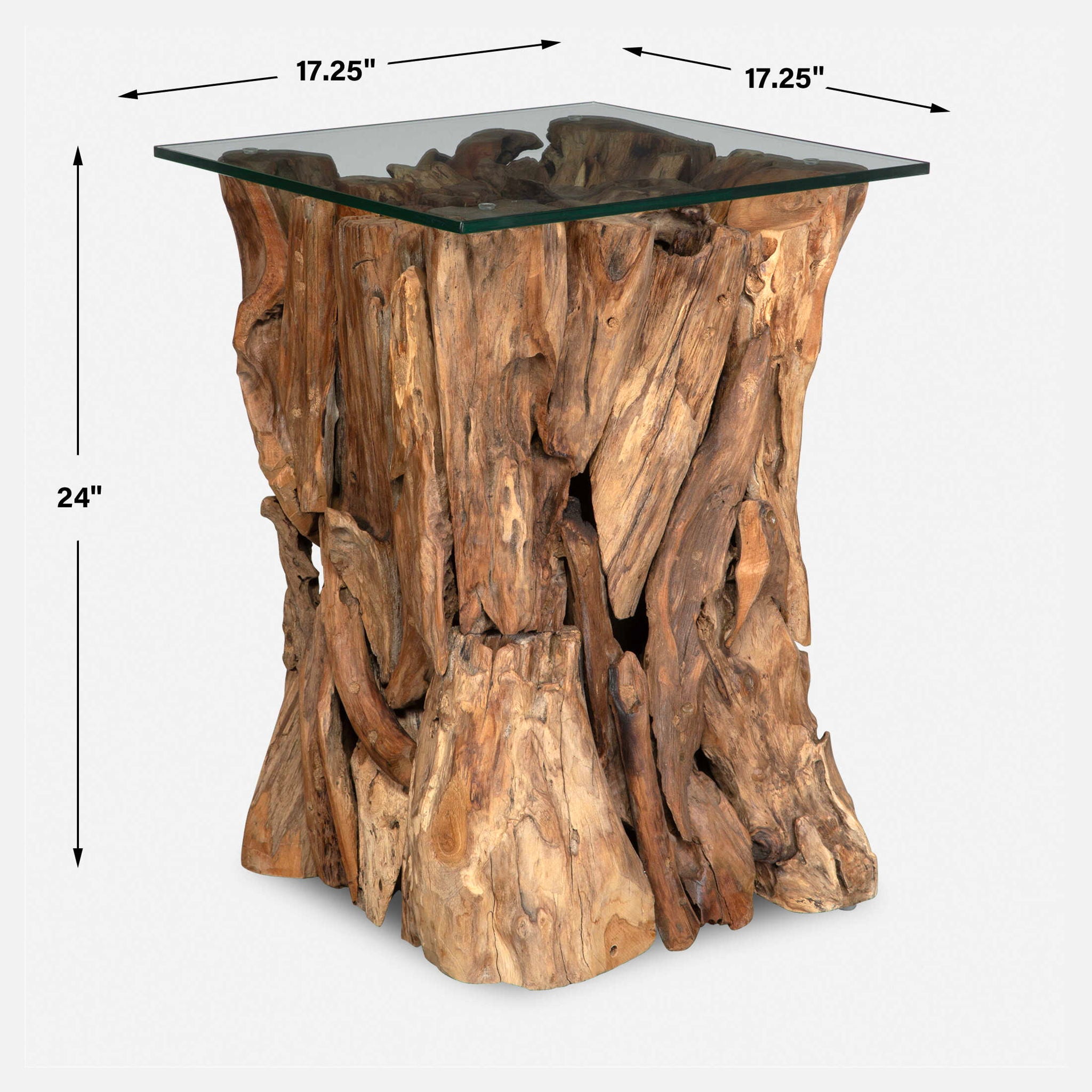 Rozel - Teak Wood End Table - Light Brown