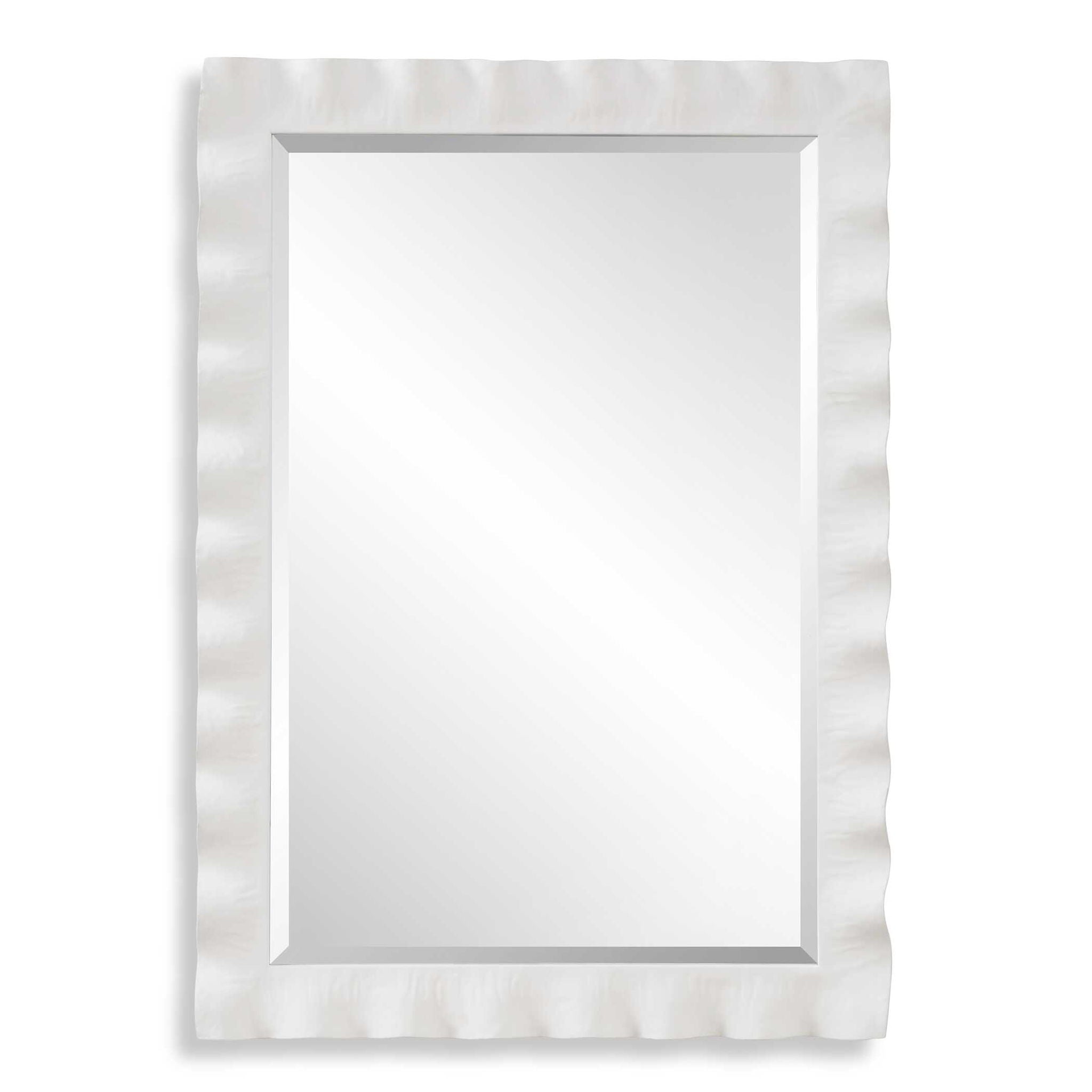Haya - White Scalloped Mirror
