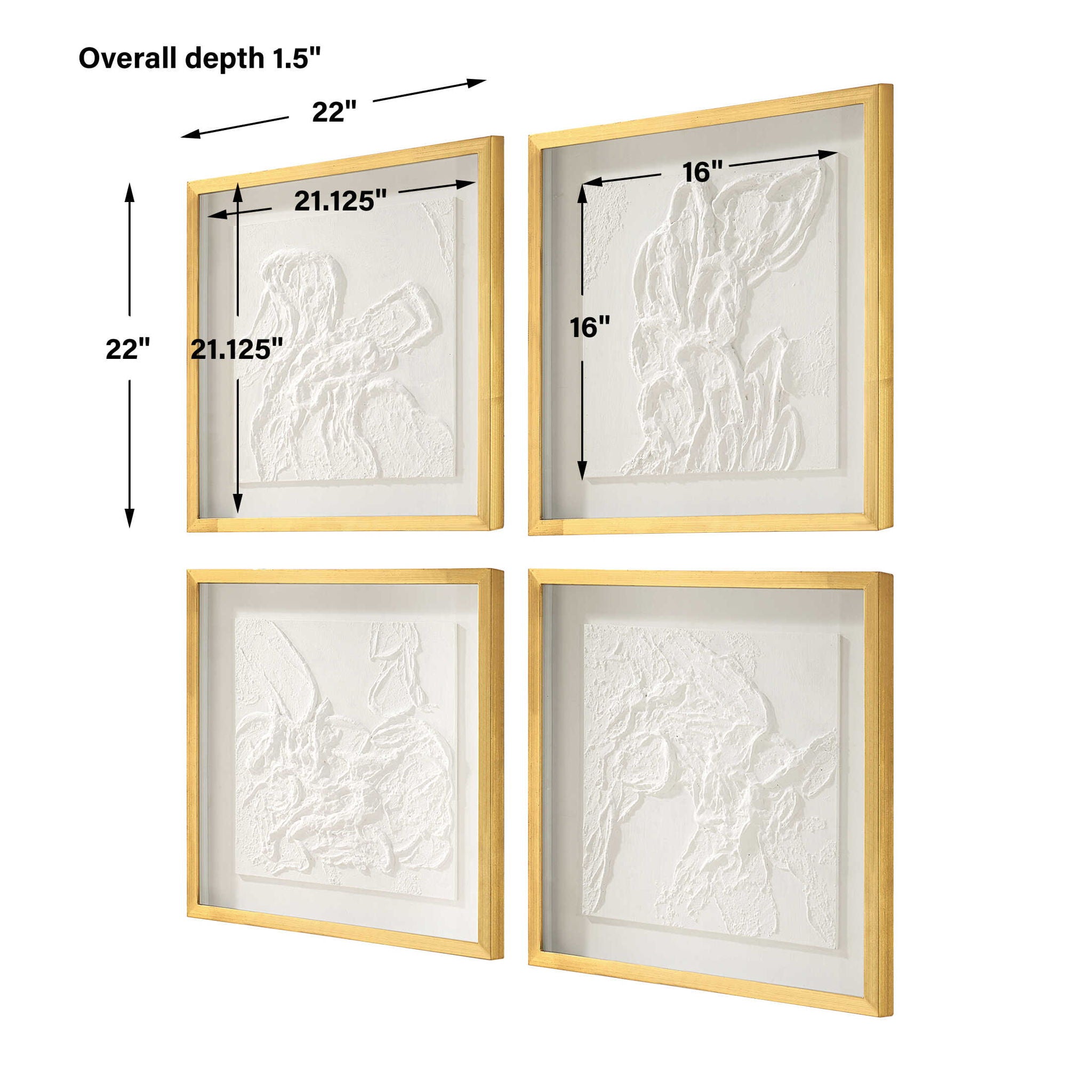 Fourfold - Framed Prints (Set of 4) - Gold