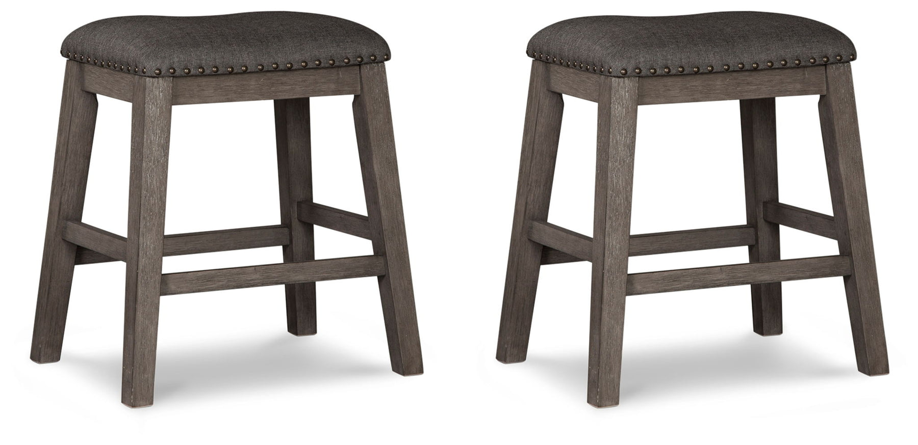 Caitbrook - Upholstered Stool (Set of 2) - Gray