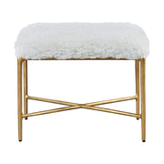 Charmed - Sheepskin Small Bench - White