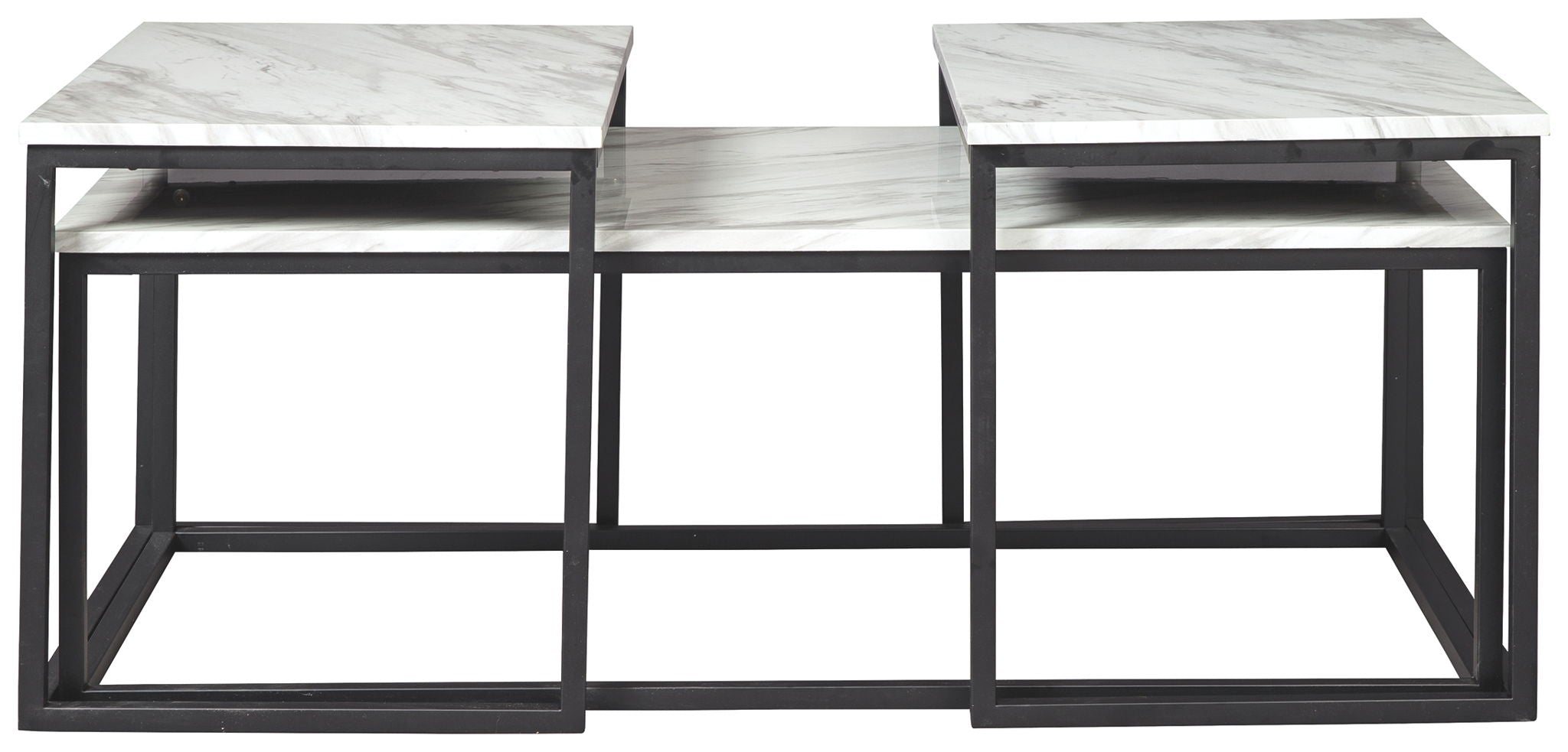 Donnesta - Occasional Table Set (Set of 3) - Gray / Black