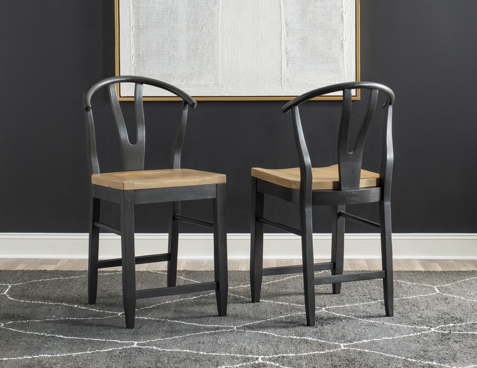 Franklin - Wishbone Back Counter Height Chair (Set of 2) - Harvest Oak