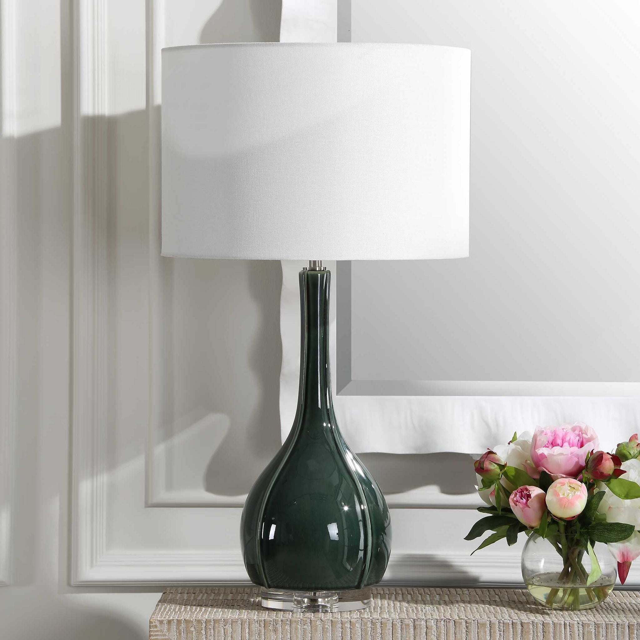 Essex - Green Glass Table Lamp