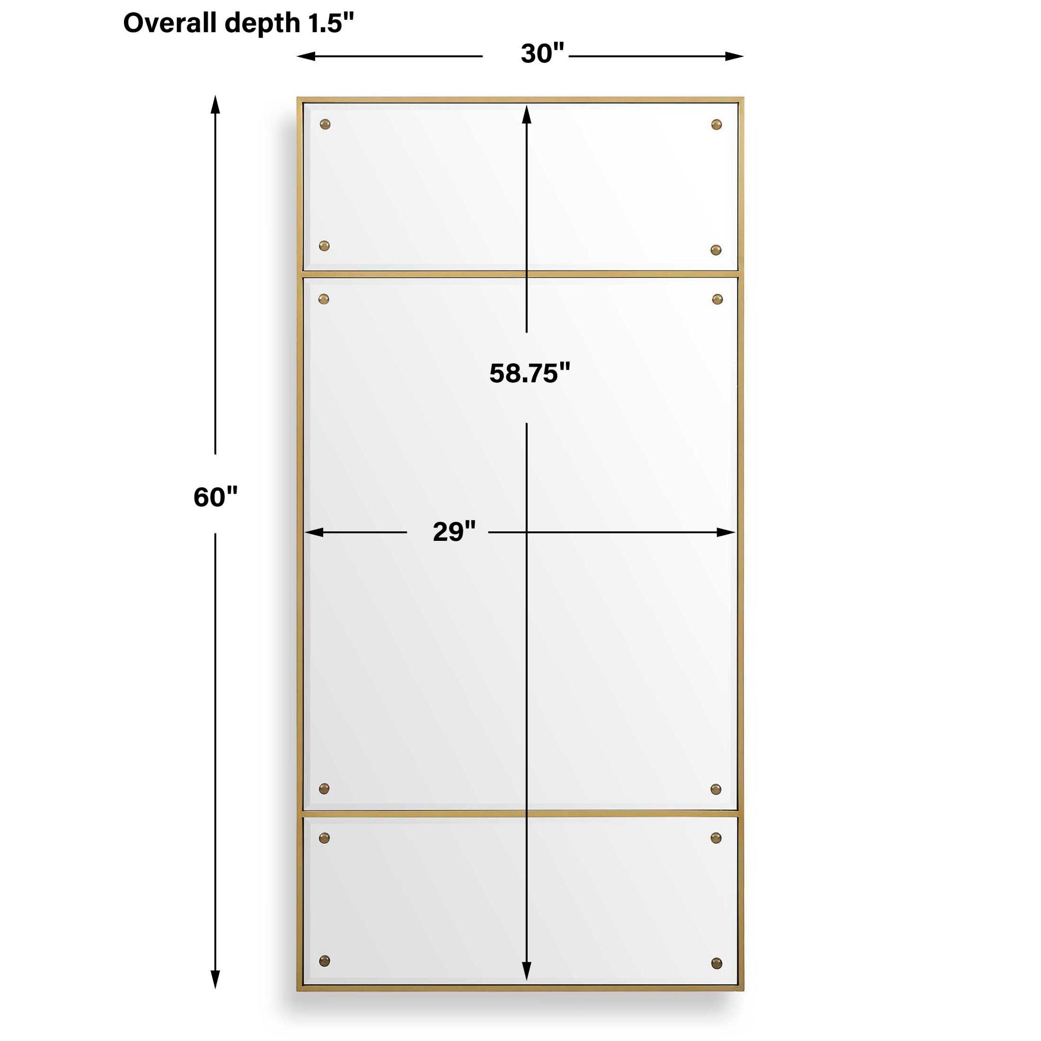 Wrenton - Rectangular Mirror - Brass