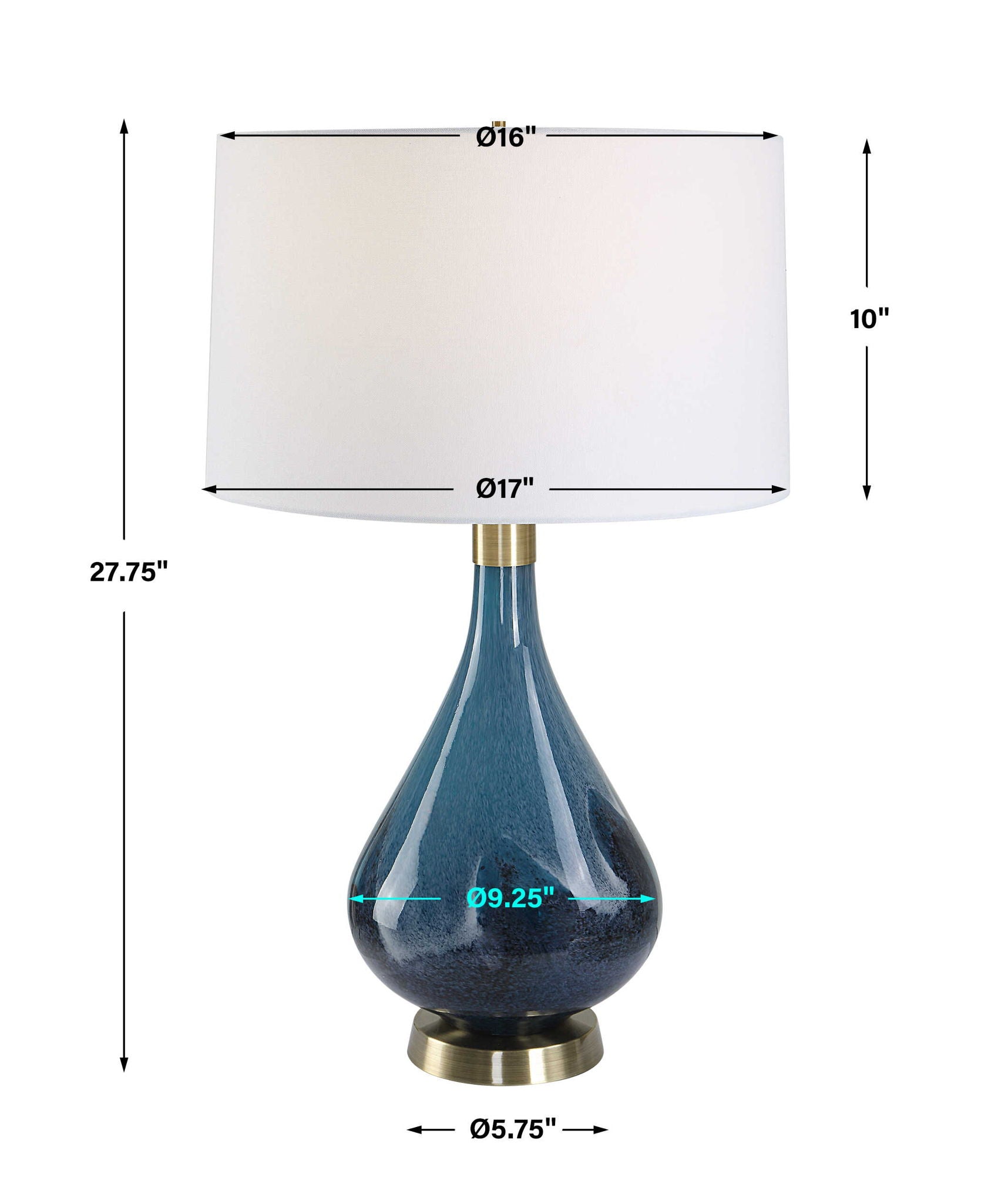 Riviera - Art Glass Table Lamp - Blue