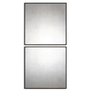 Matty Squares - Antiqued Square Mirrors (Set of 2) - Black