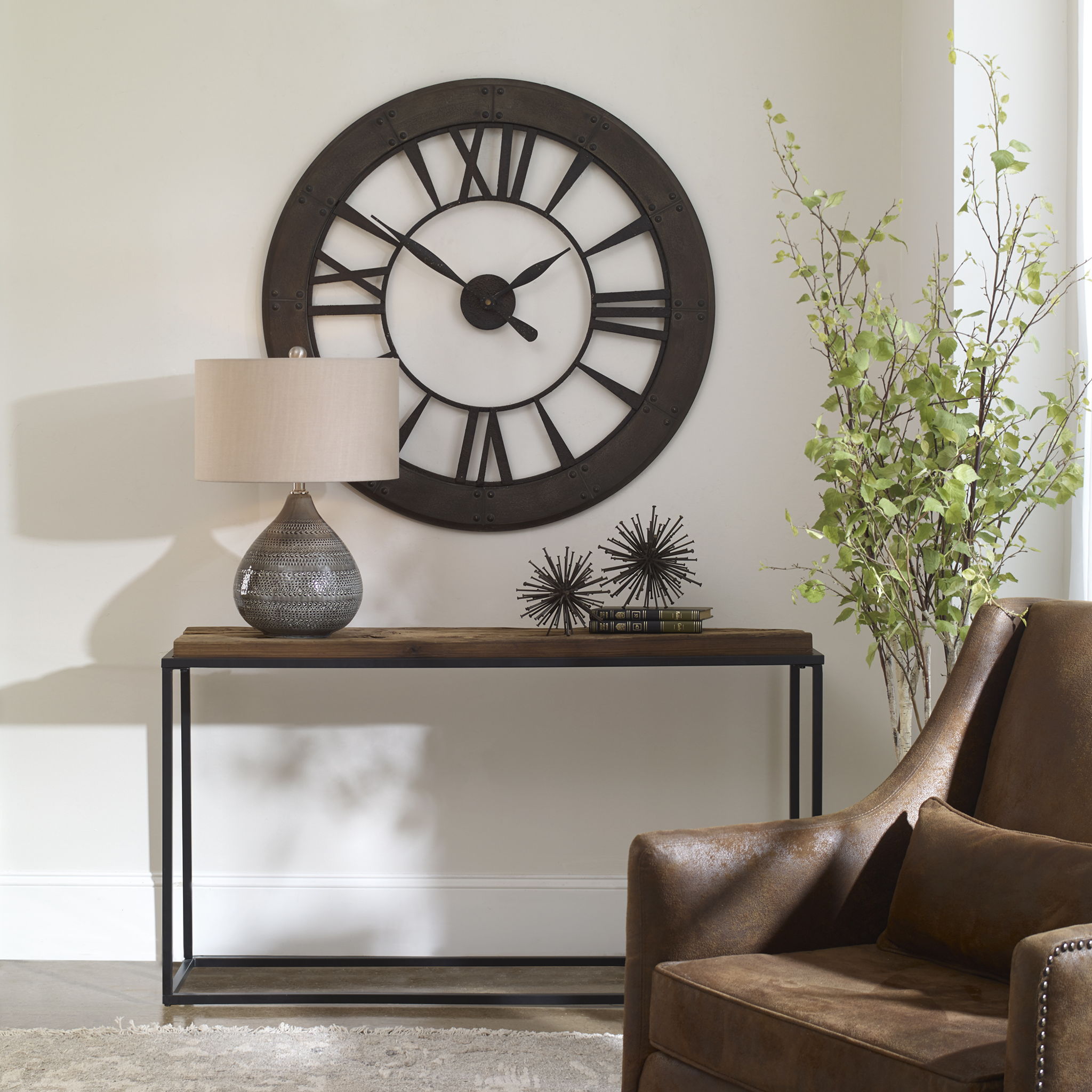 Ronan - Wall Clock - Dark Brown
