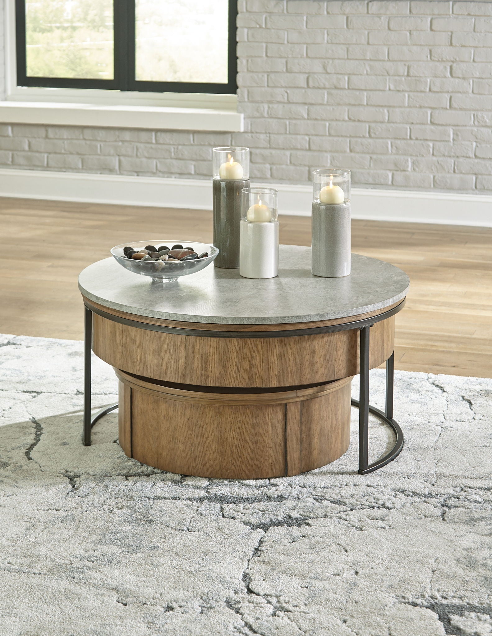 Fridley - Nesting Cocktail Tables (Set of 2) - Gray / Brown / Black