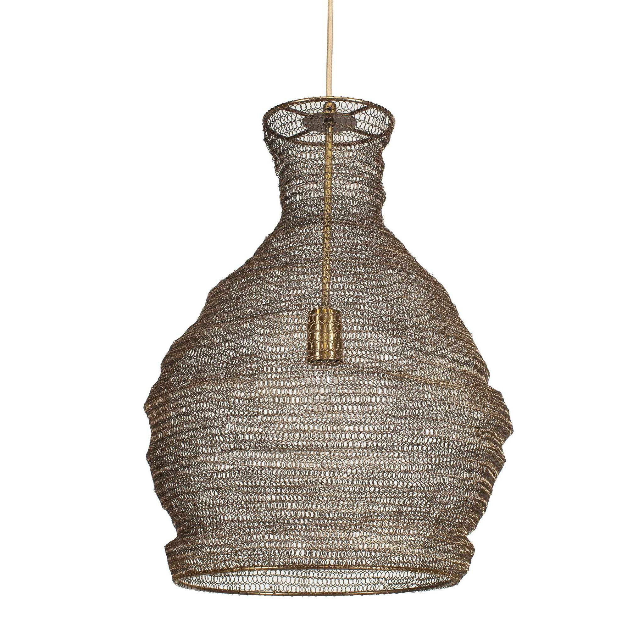Murmur - Woven Brass 1 Light Pendant - Brass