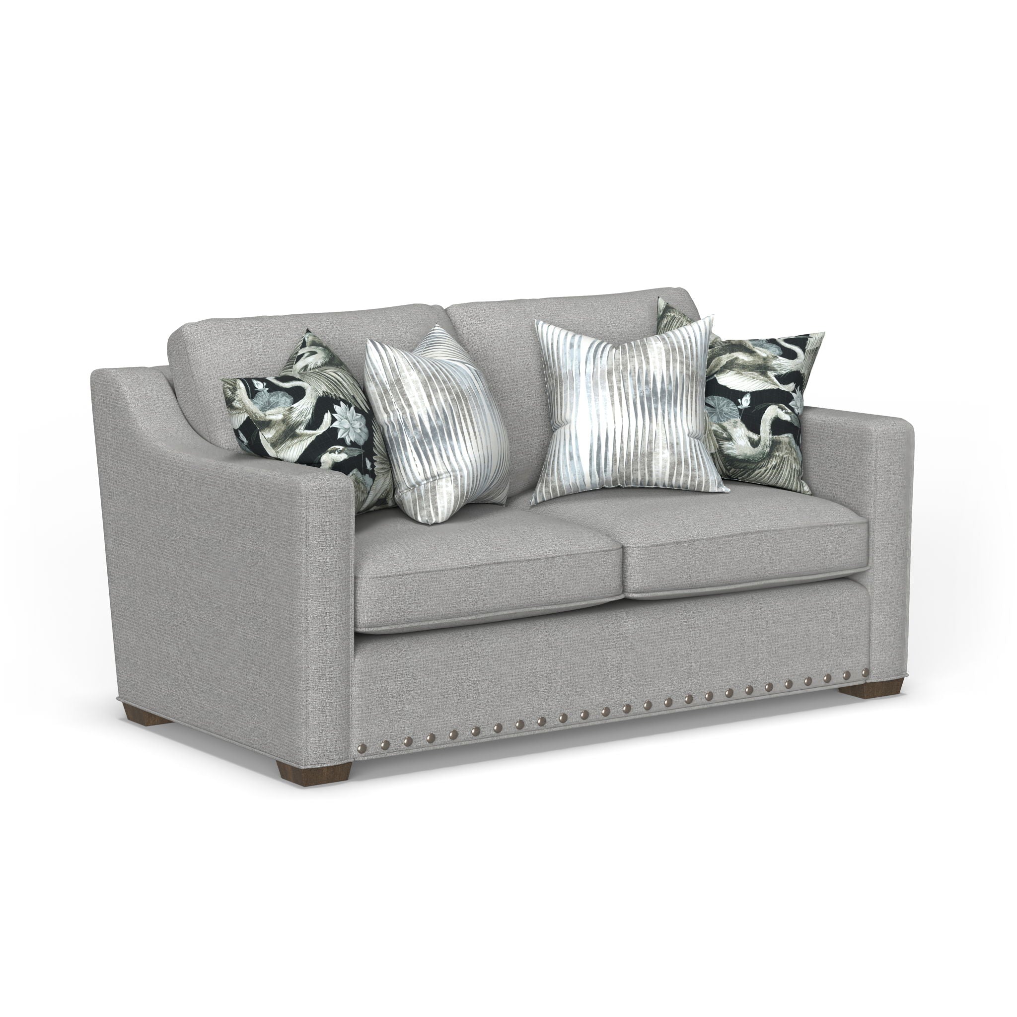 Milo - Fabric Loveseat With Nailhead Trim