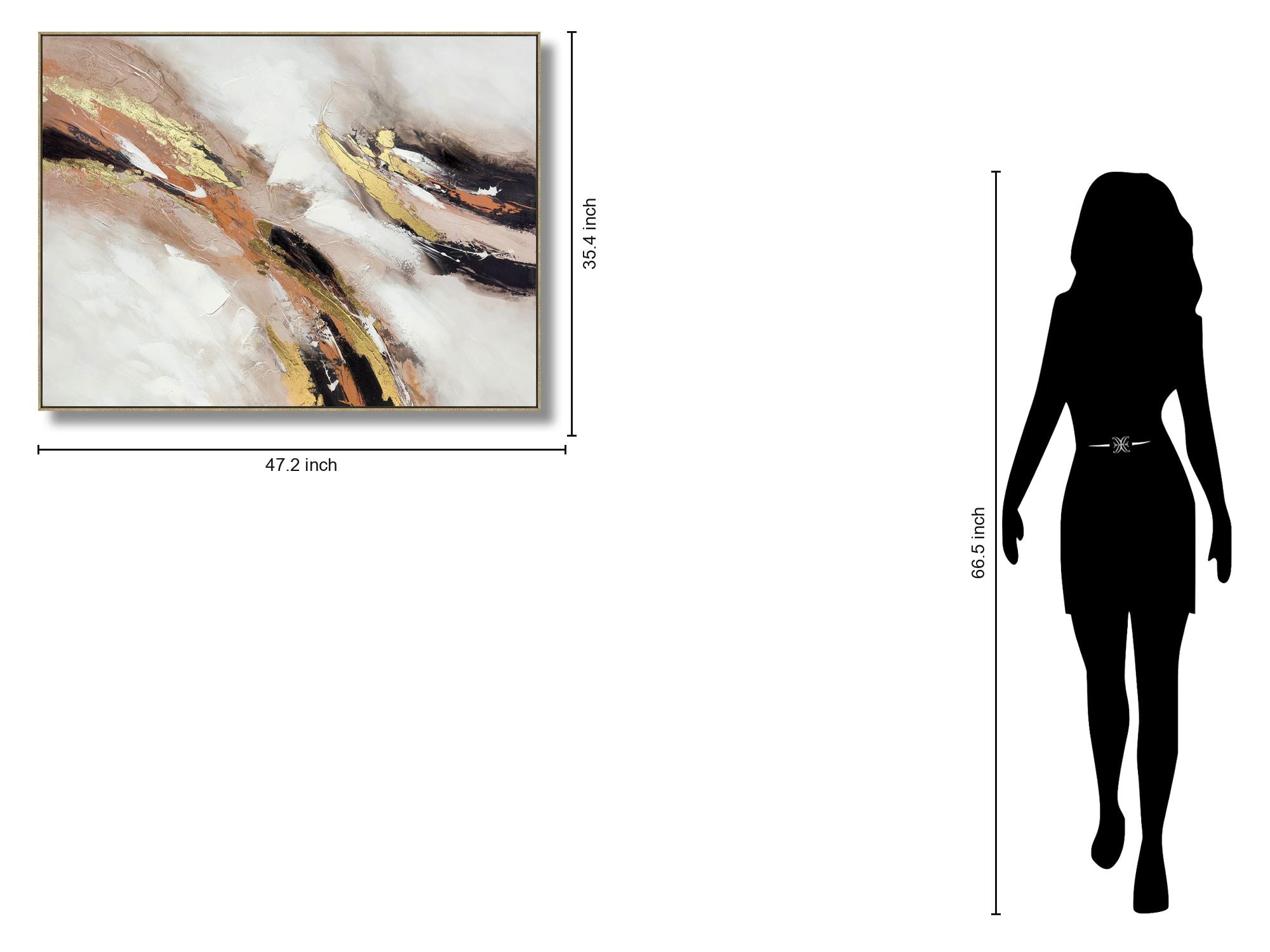 Radiant Bronze Current - 35" x 47" Framed Wall Art - Gold
