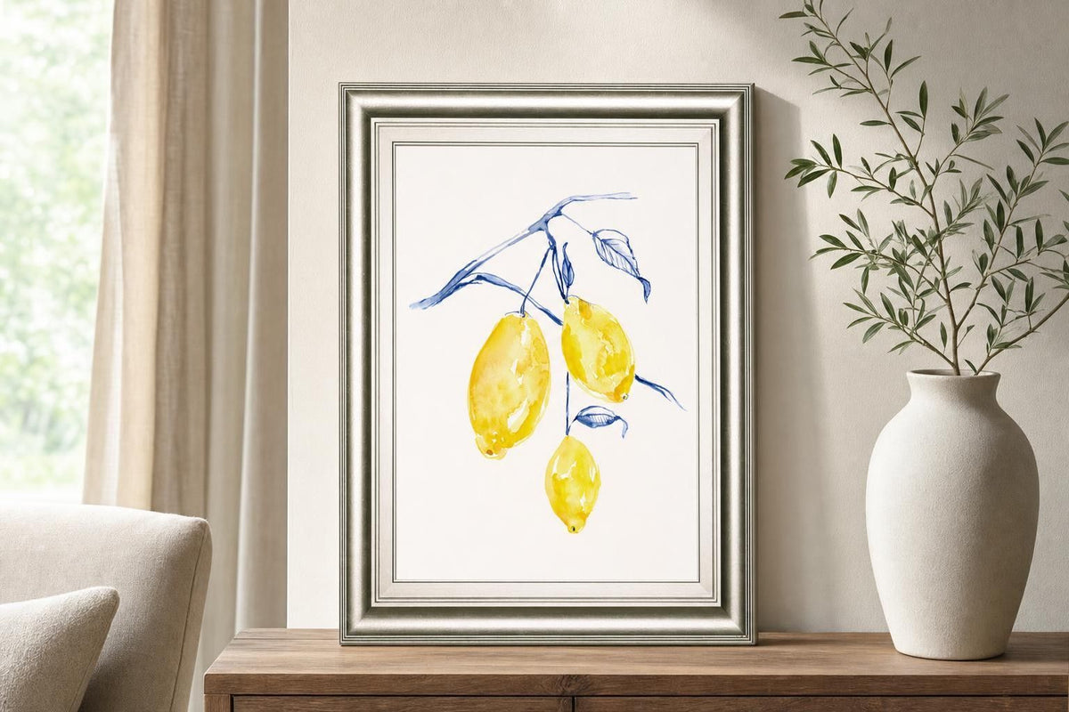 22x26 Watercolor Lemons I By Jennifer Goldberger - Yellow