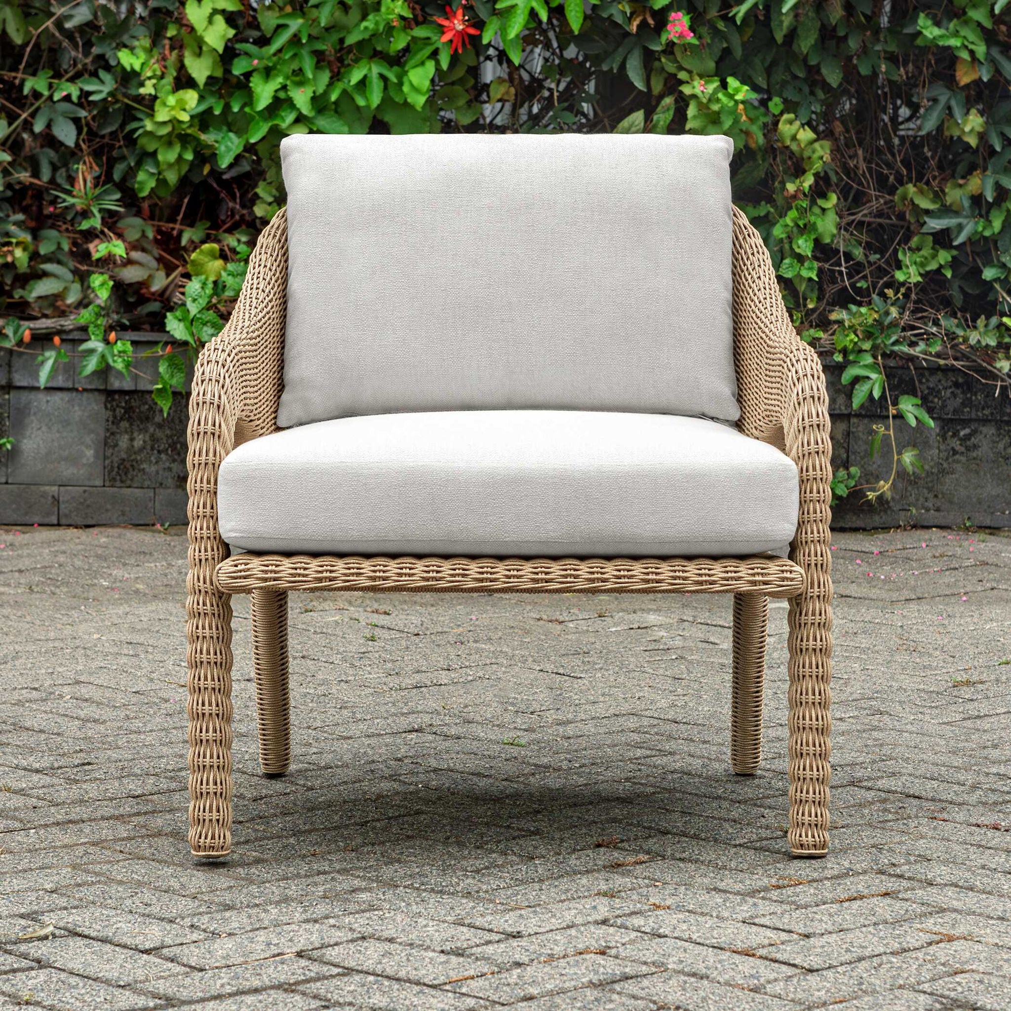 Kavali - Outdoor Wicker Lounge Chair - Woodtone