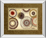 egyptian Textile By Michael Marcon Mirror Framed Print Wall Art - Light Brown
