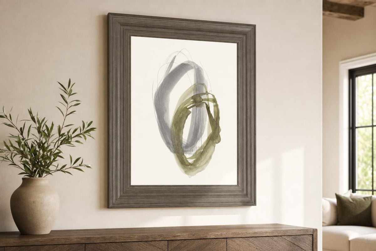 22x26 Neutral Rounds II By Jennifer Goldberger - Dark Gray