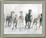Galloping Mist - 28" x 34" Framed Wall Art - Gray