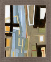Urban Slate Geometry - 28" x 34" Framed Wall Art - Beige