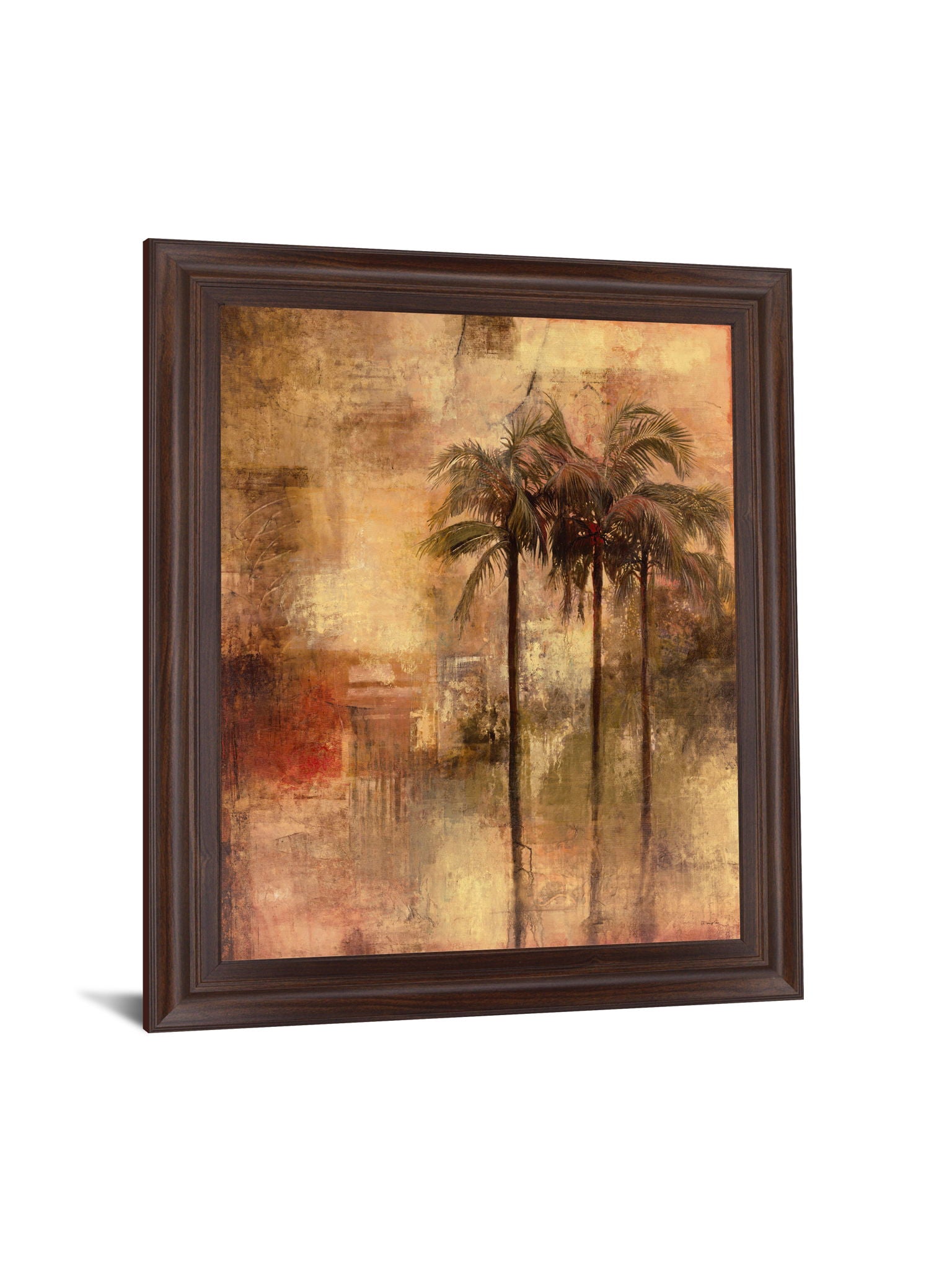 Amber Tropics - 28" x 34" Framed Wall Art - Gold