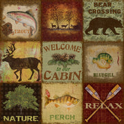 Framed - Lodge Collage By Jean Plout - Light Brown