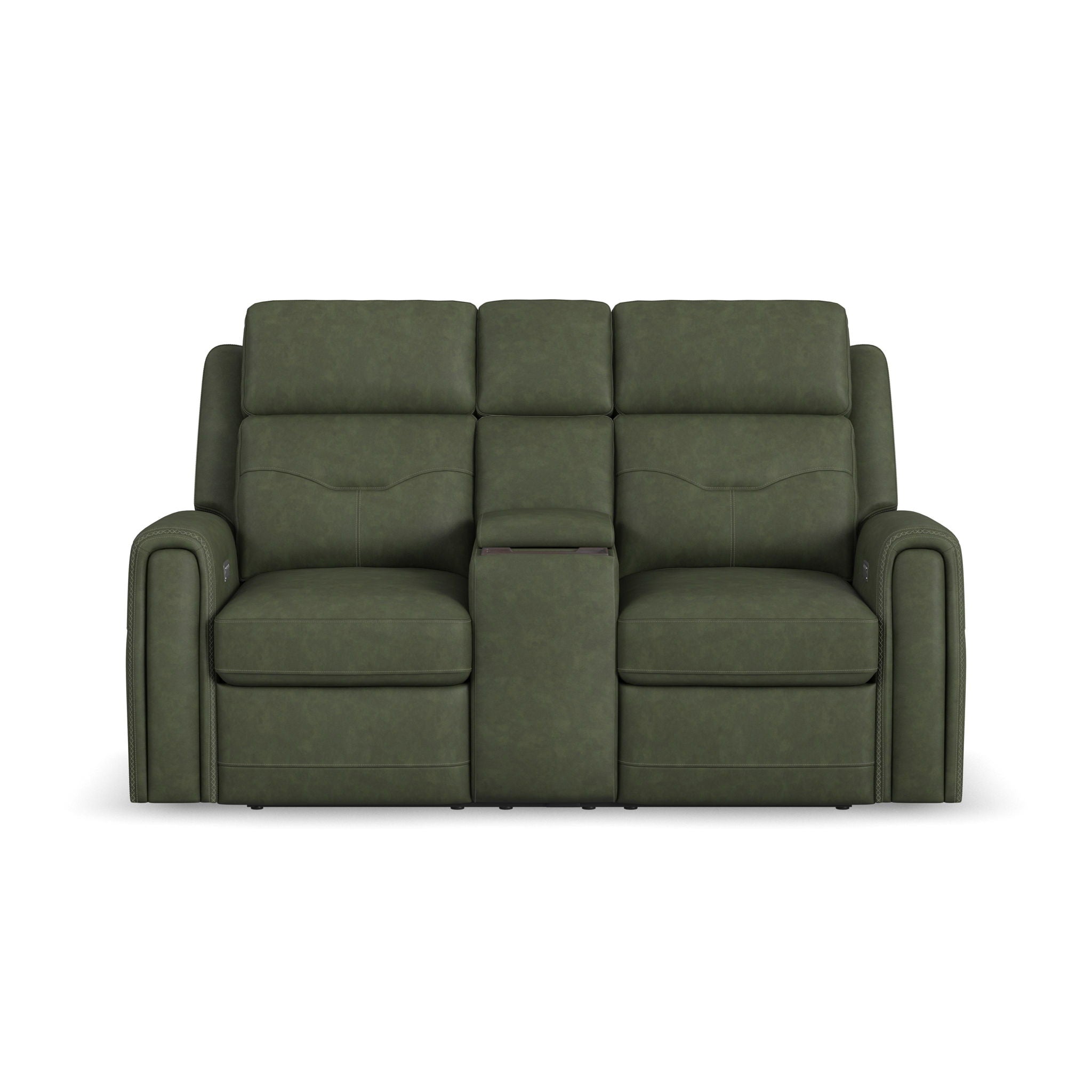 Felix - Power Reclining Loveseat With Console, Power Headrest, Lumbar, Heat & Massage