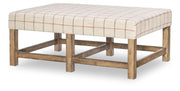 Vintage Market - Upholstered Ottoman Cocktail Table - Barnwood Oak