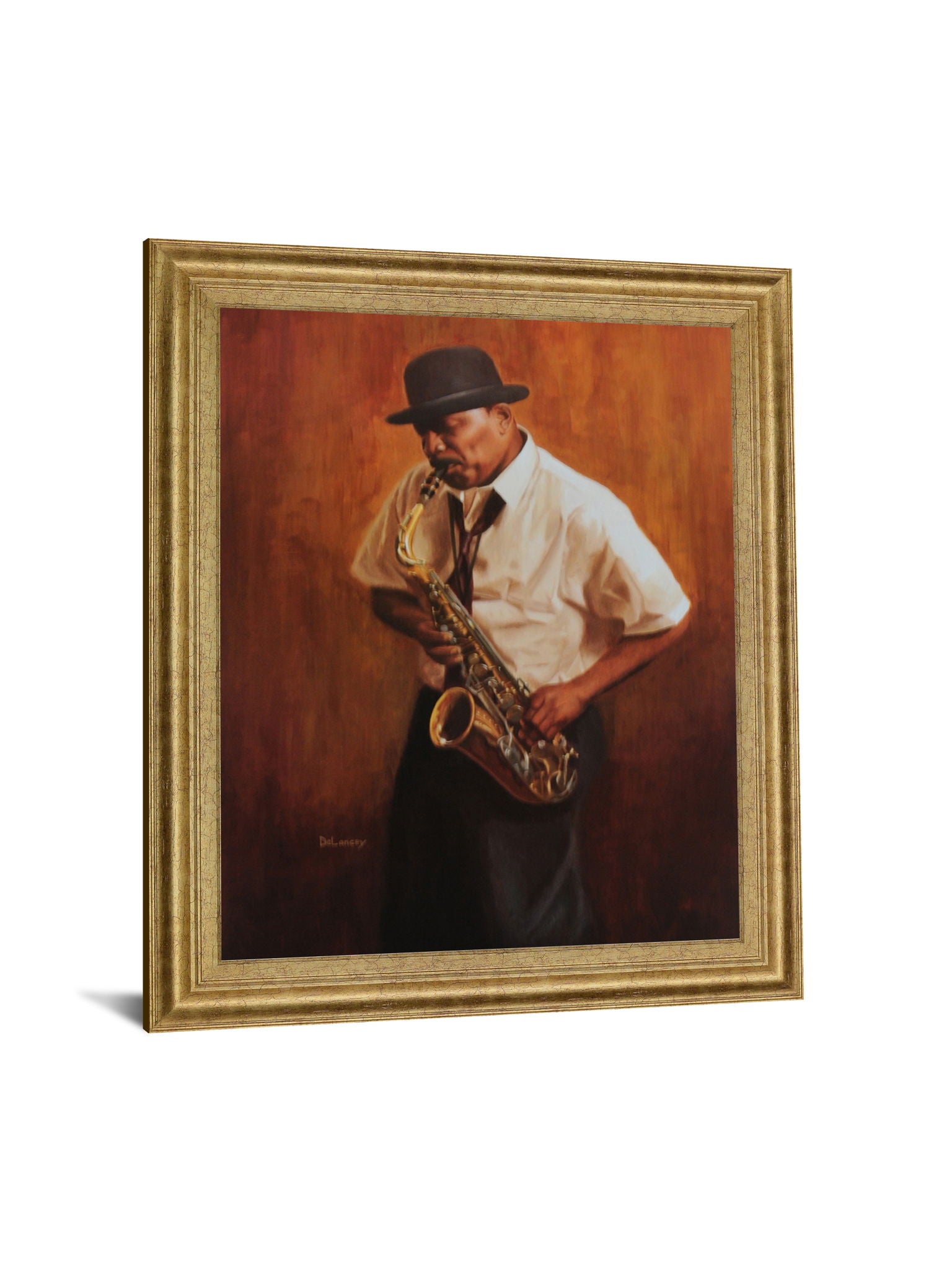 Jazz Nocturne - 28" x 34" Framed Wall Art - Orange