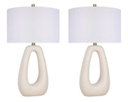 "Serenity Loop" Ceramic Table Lamp (Set of 2) - Textured White