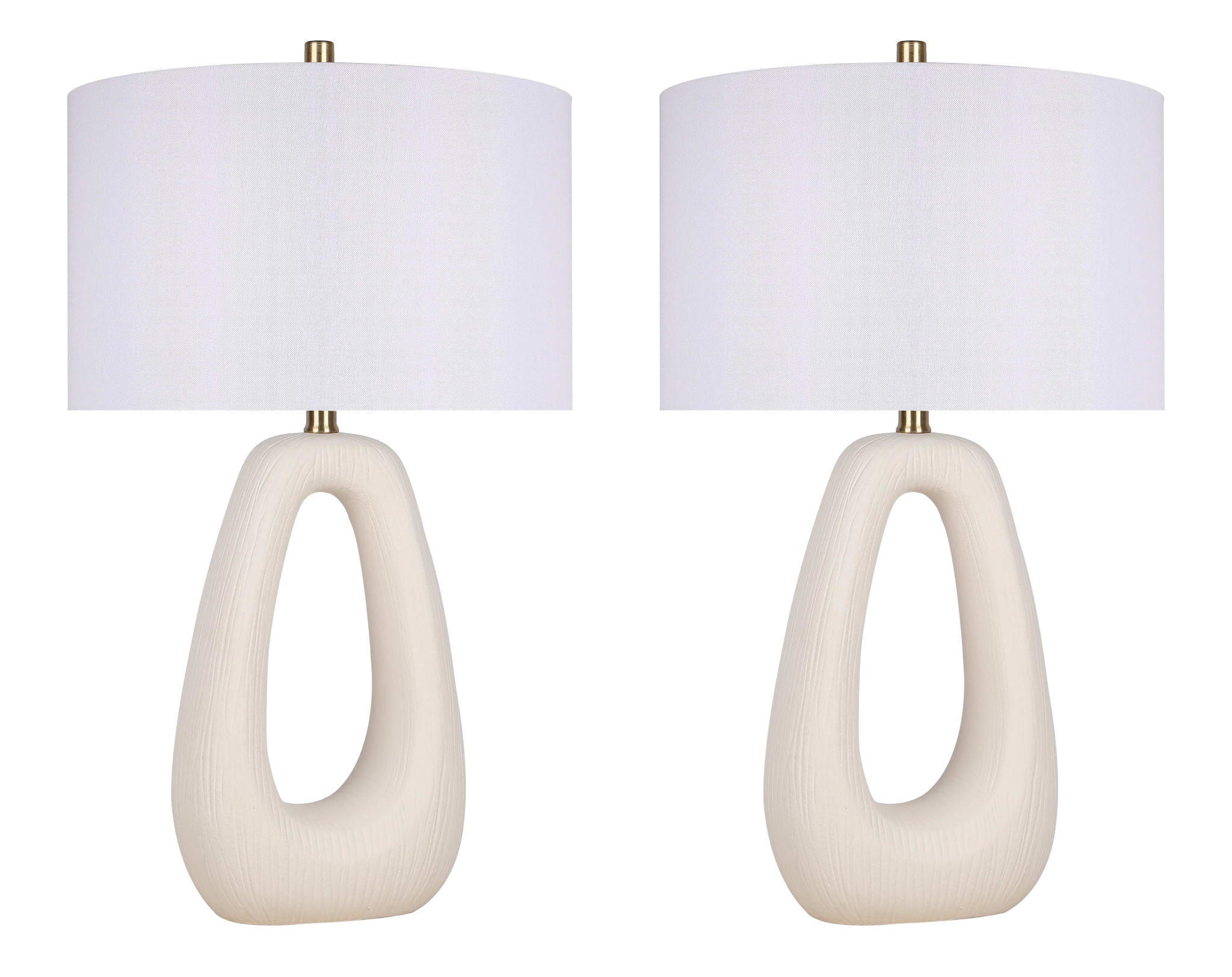 "Serenity Loop" Ceramic Table Lamp (Set of 2) - Textured White