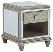 Chevanna - Rectangular End Table - Platinum