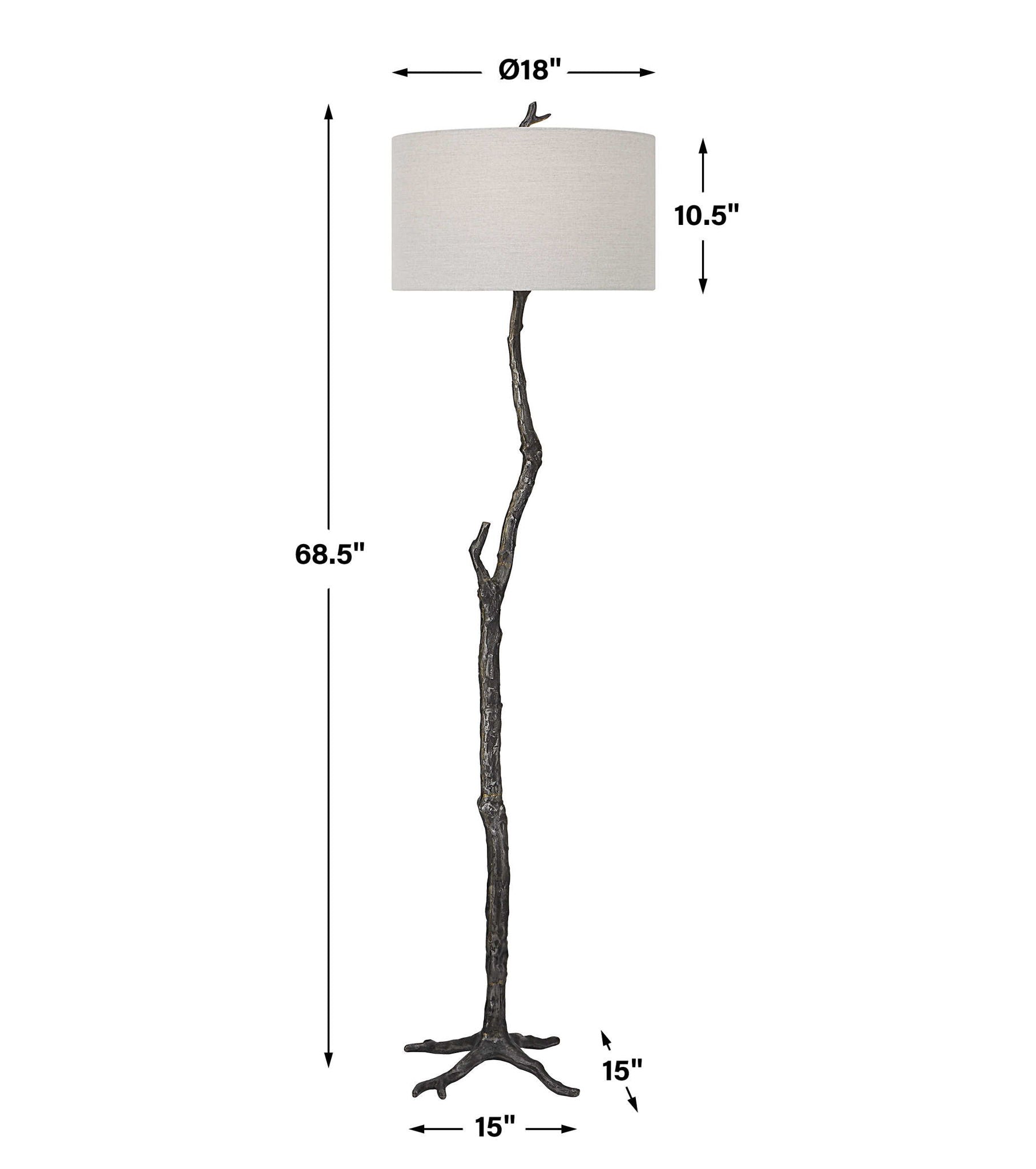Spruce - Rustic Floor Lamp - Black