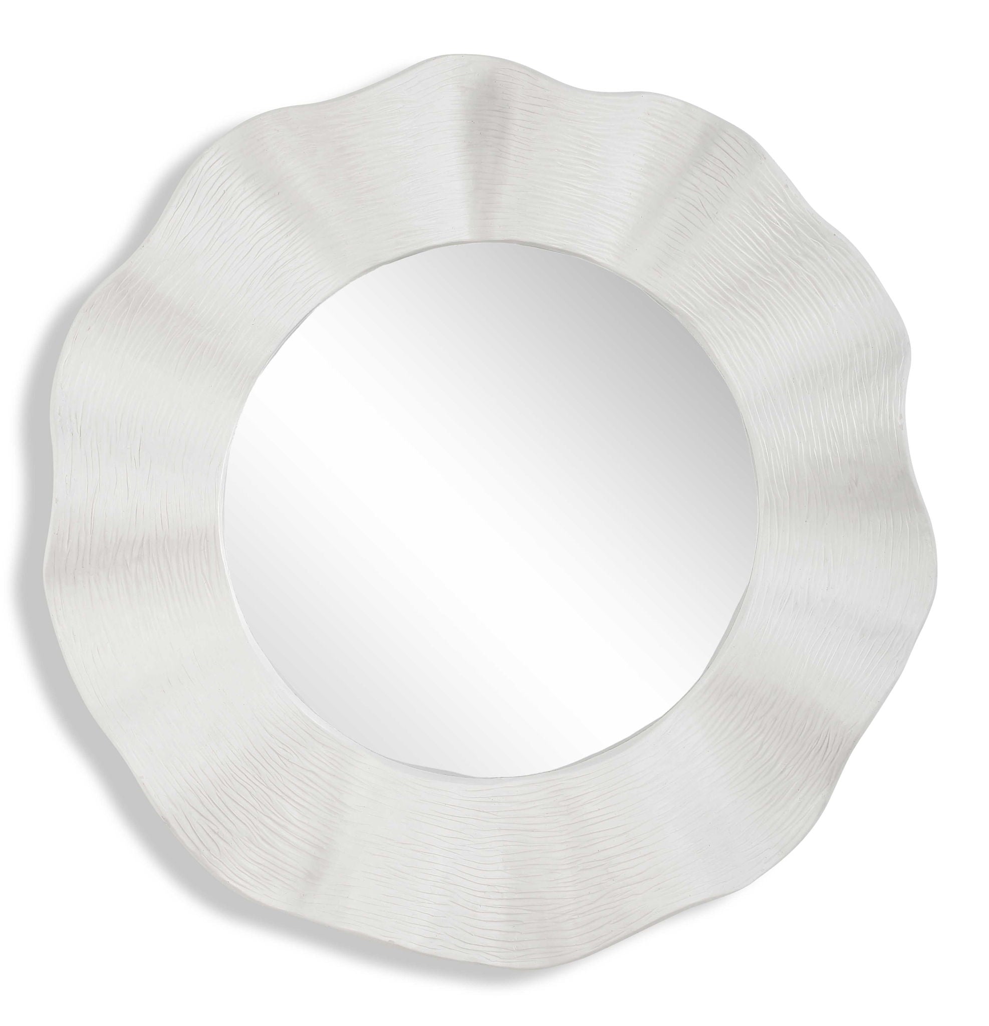 Wave Length - Round Mirror - White