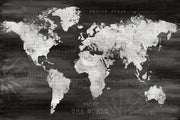 Small - Industrial World Map By Natalie Carpentieri - Dark Gray