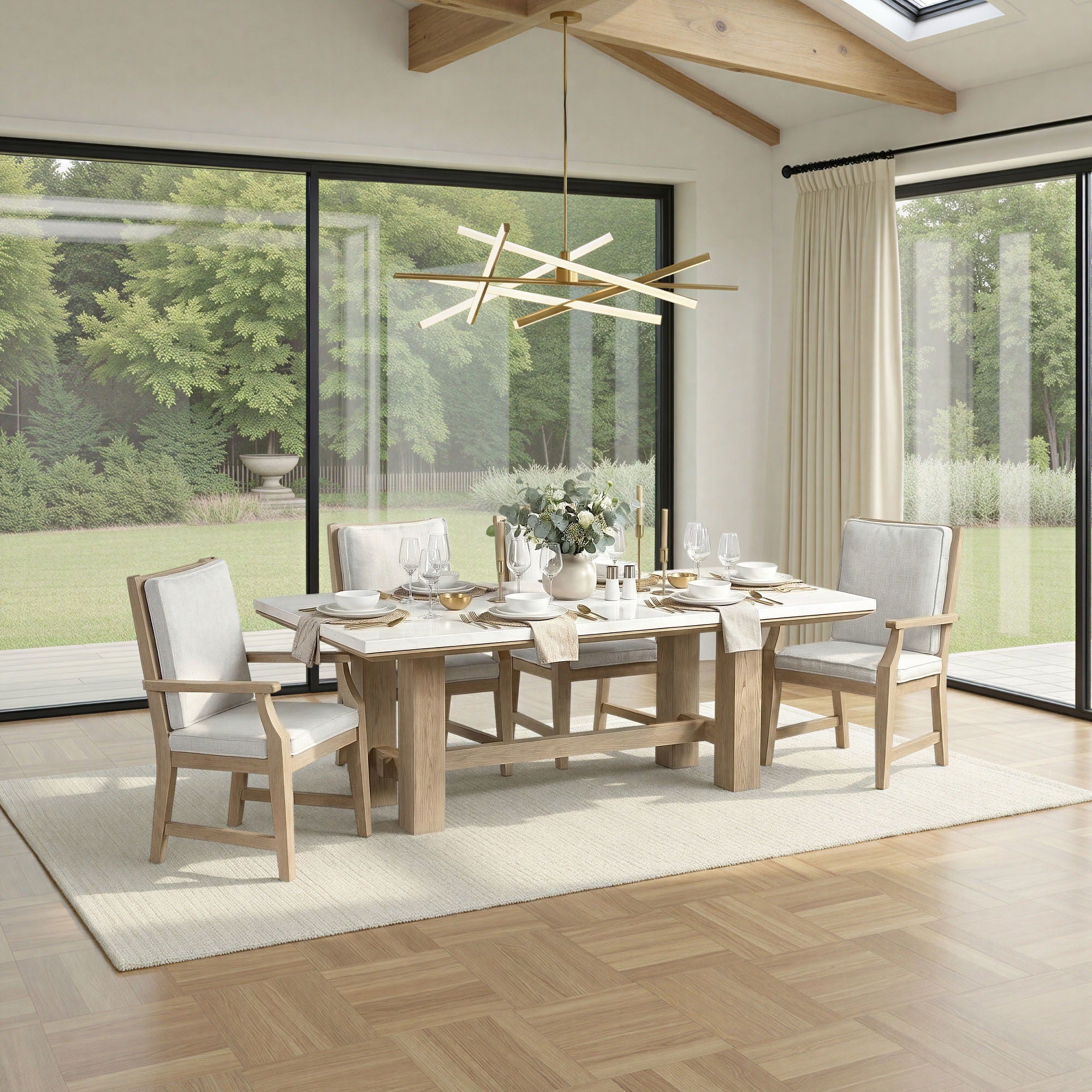 Cornerstone - Stone Top Table - French Oak