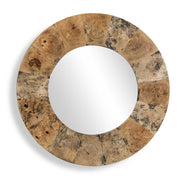 Hiram - Round Wood Mirror - Woodtone