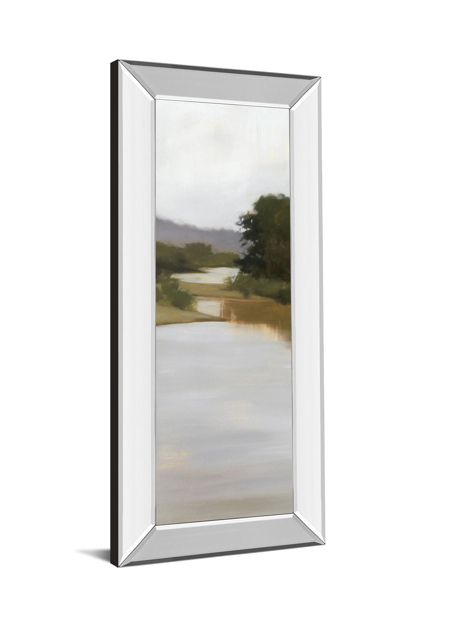 River Journey By Megan Lightell - Mirror Framed Print Wall Art - Gray