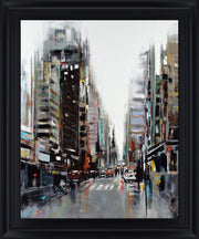 Rainy Avenue - 28" x 34" Framed Wall Art - Dark Gray