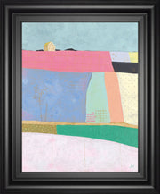 Live Colorfully-Patchwork By Joelle Wehkamp - Framed Print Wall Art - Light Blue