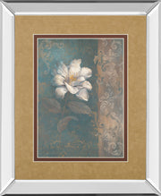 Floral Trans I By Vivian Flasch - Mirror Framed Print Wall Art - Light Brown
