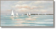 Harbor Drift - 28" x 55" Framed Wall Art - Light Blue