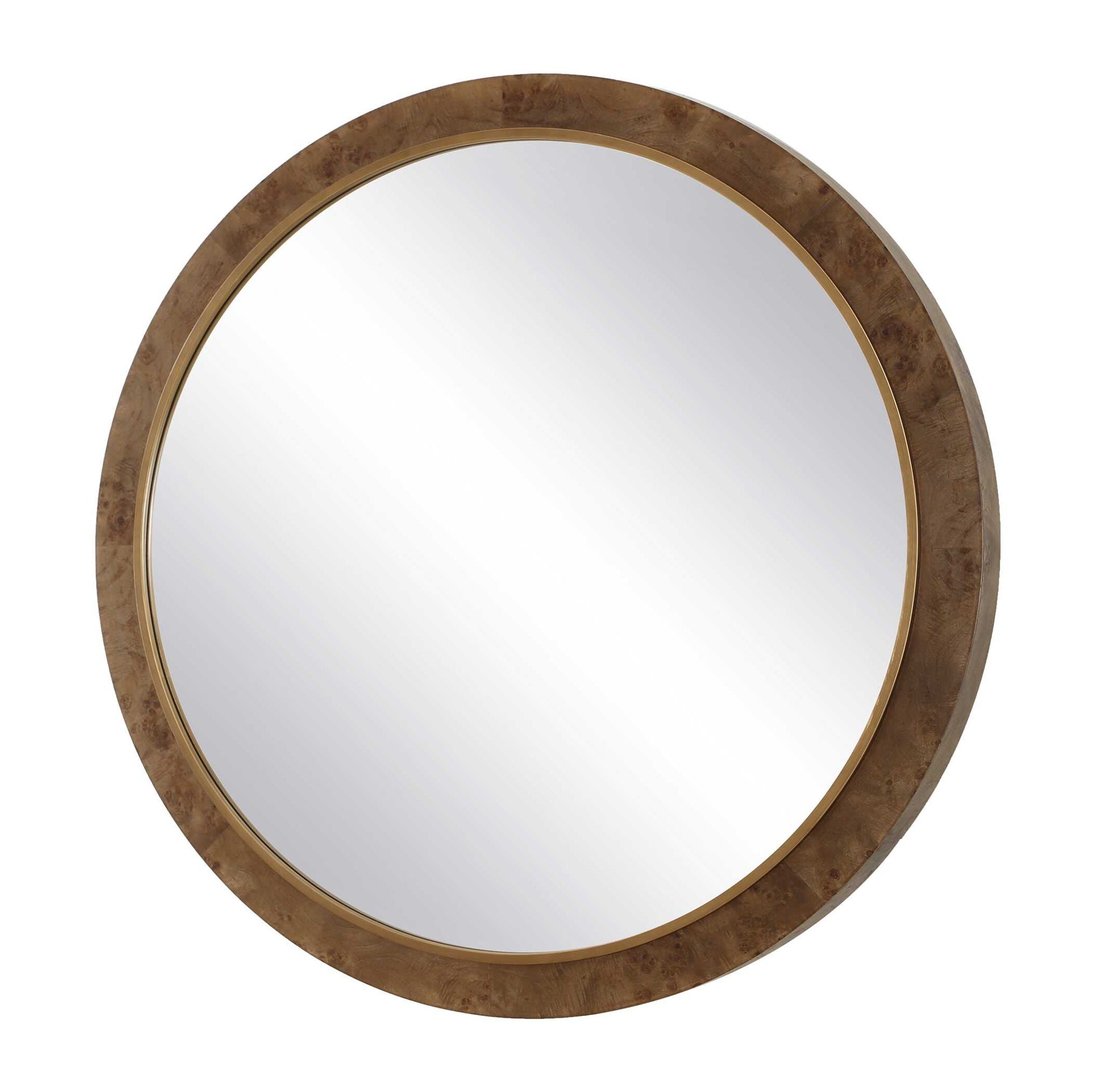 Cleveland - Round Burl Wood Mirror - Woodtone