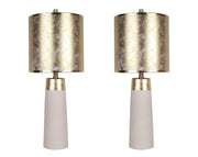 "Luxe Radiance" Ceramic Table Lamp (Set of 2) - Off White / Gold